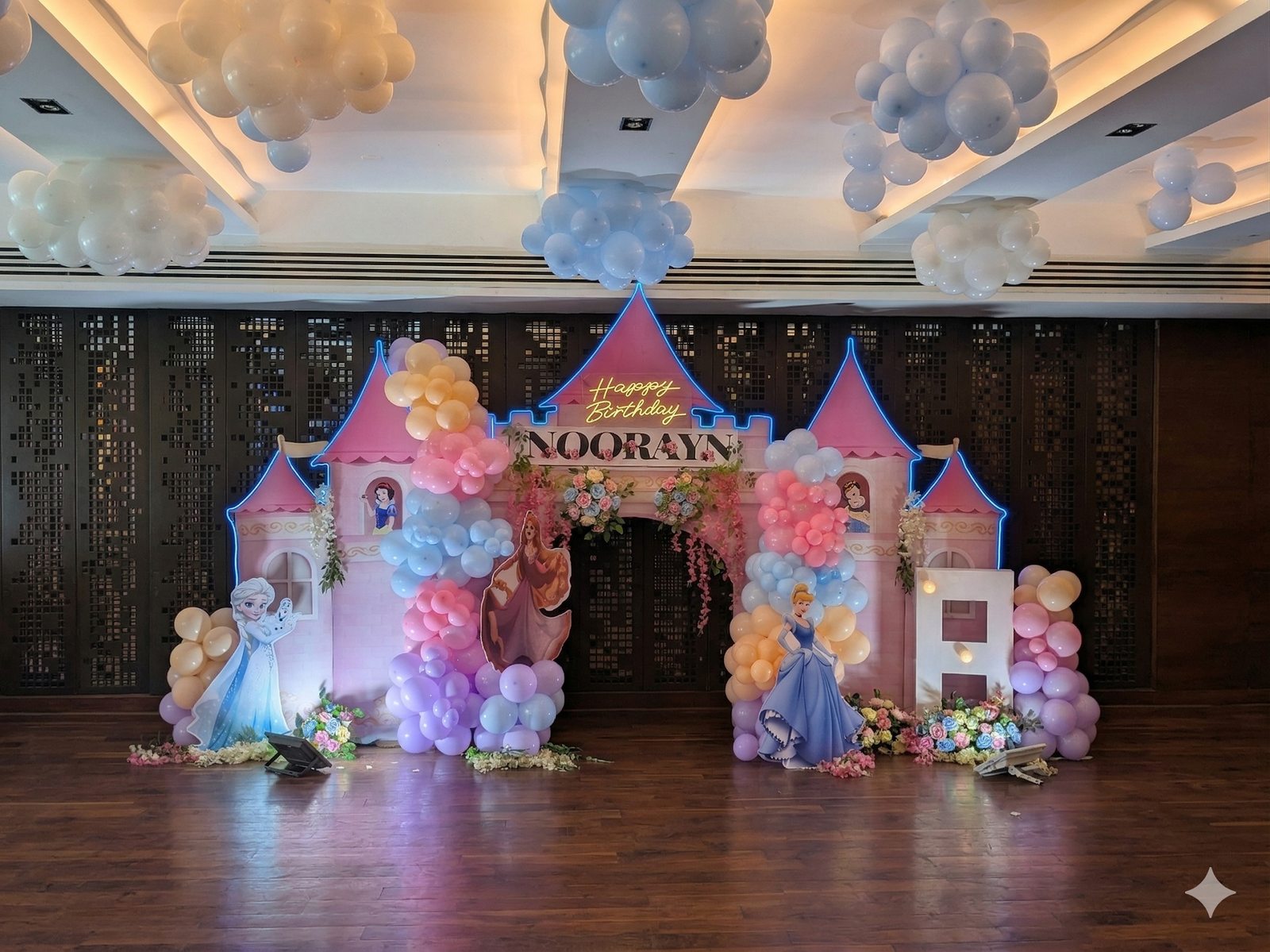 Princess castle theme decor, close-up