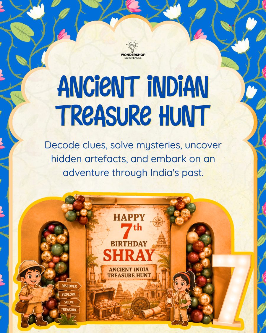 Ancient Indian Treasure Hunt: decode clues, solve mysteries, uncover hidden artefacts, and embark on an adventure through India's past