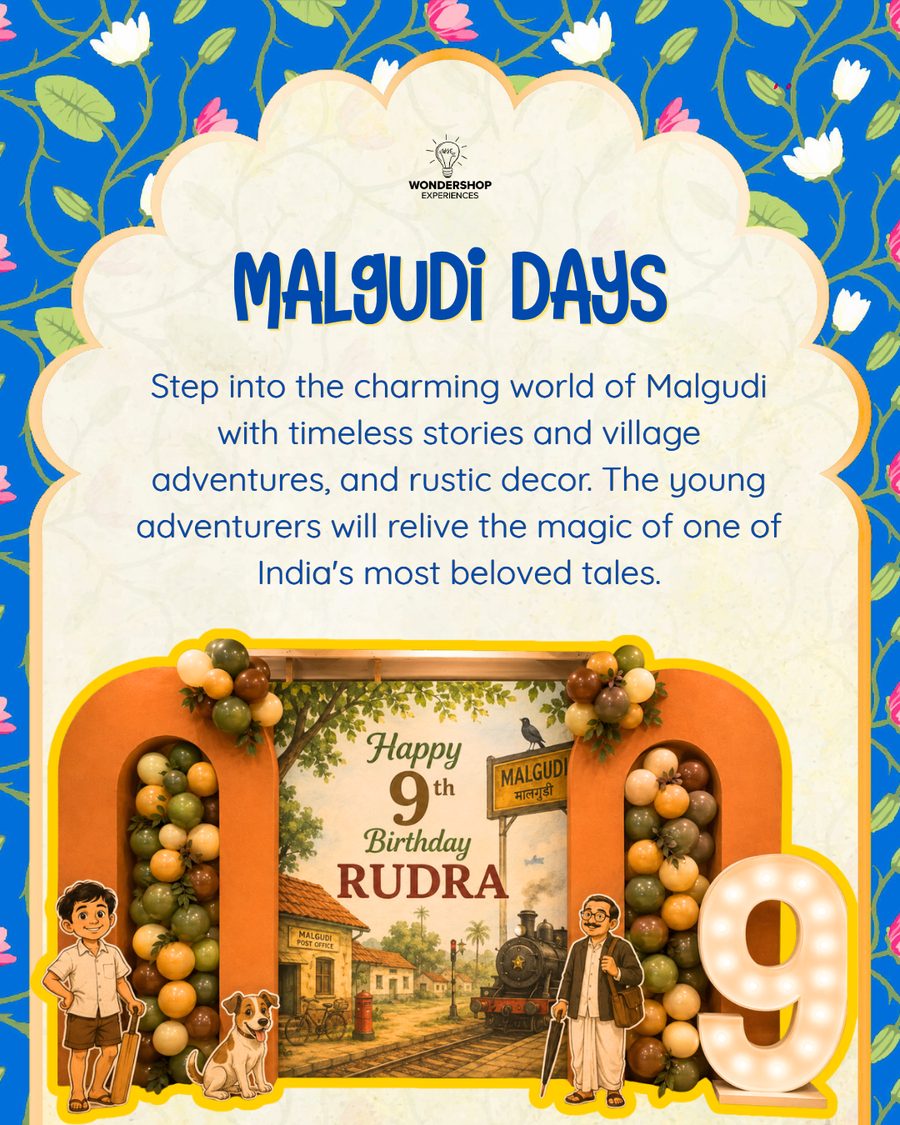 Malgudi Days: step into the charming world of Malgudi with timeless stories, village adventures, and rustic décor