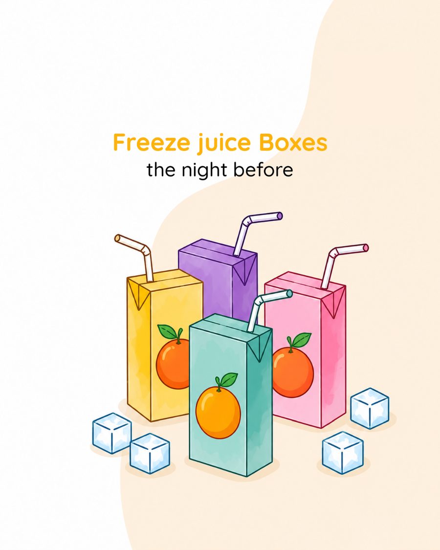 Freeze juice boxes the night before